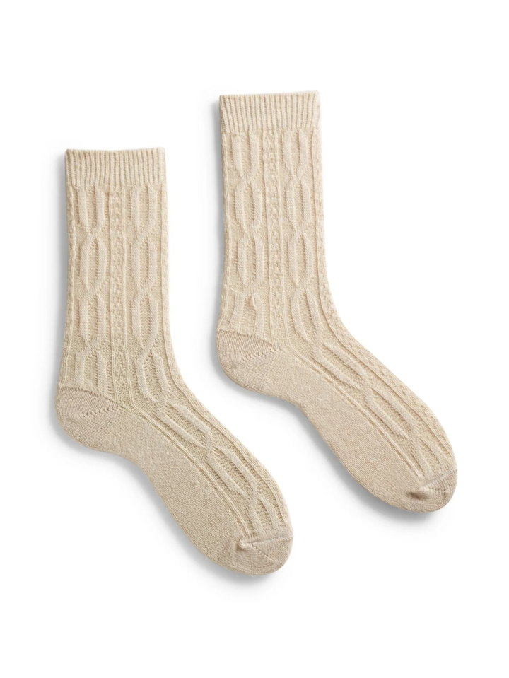 RoyaltyM Luxe 100% Cashmere Cable Knit Socks