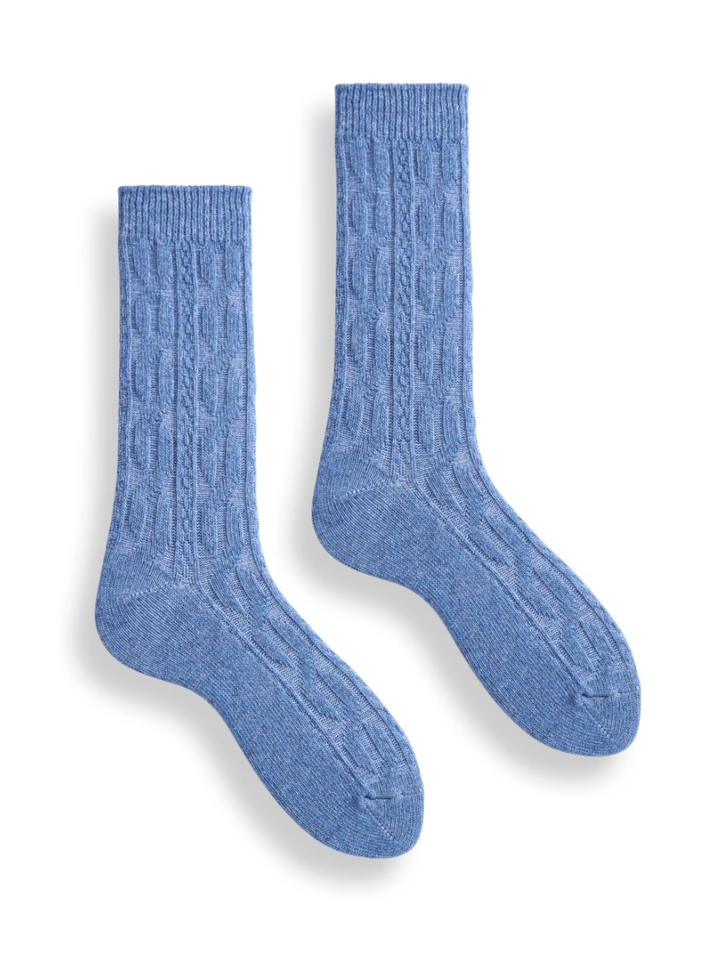 RoyaltyM Luxe 100% Cashmere Cable Knit Socks