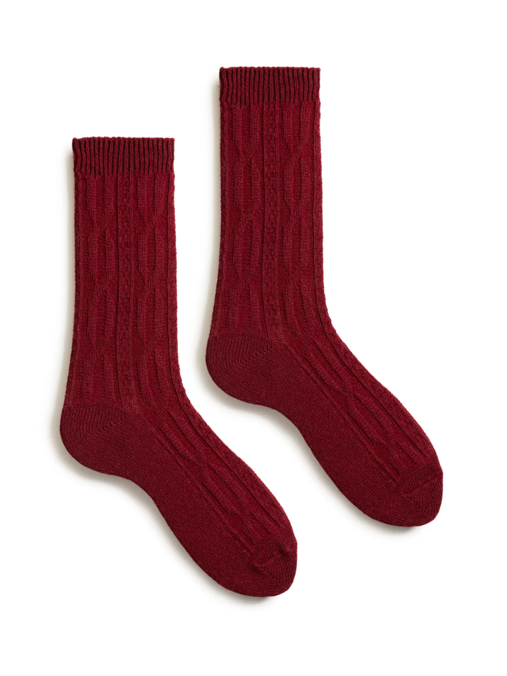 RoyaltyM Luxe 100% Cashmere Cable Knit Socks